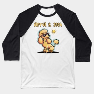 Funny poodle dog in Solar eclipse day Baseball T-Shirt